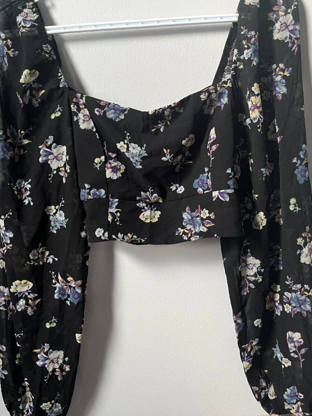 H&M Mesh Cropped Floral Top